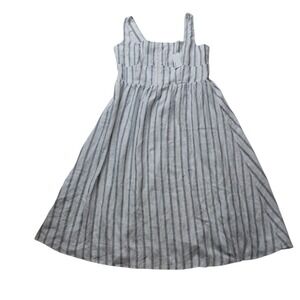 NWT Reformation Dress Womens Plus 20 White Tagliatelle Linen Harbor Stripe Midi